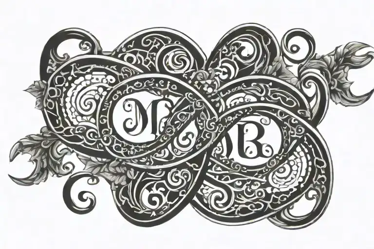 Mr And Mrs Chambers Incorporated Into Infinity Symbol Made