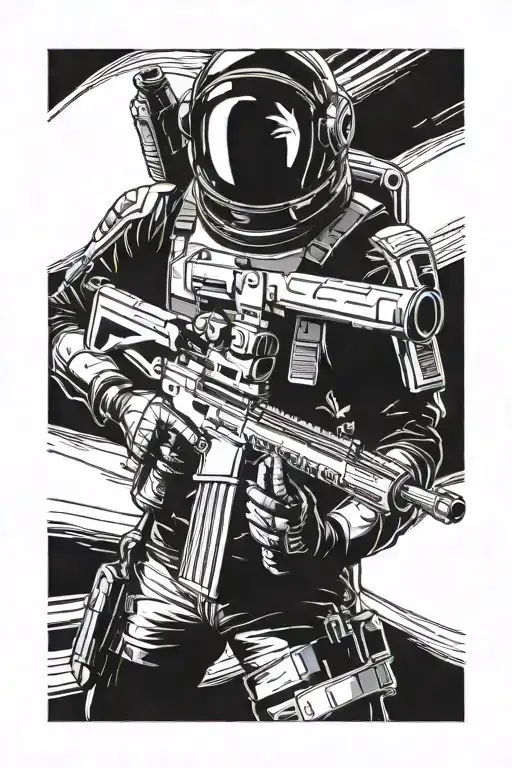 Space Soldier Holding Rifle