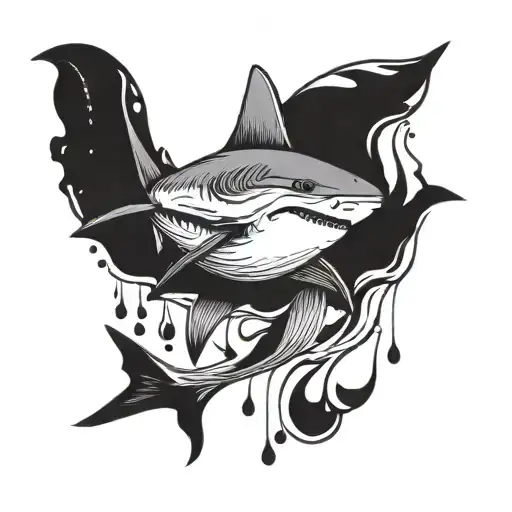 Shark Swimming In Teardrops