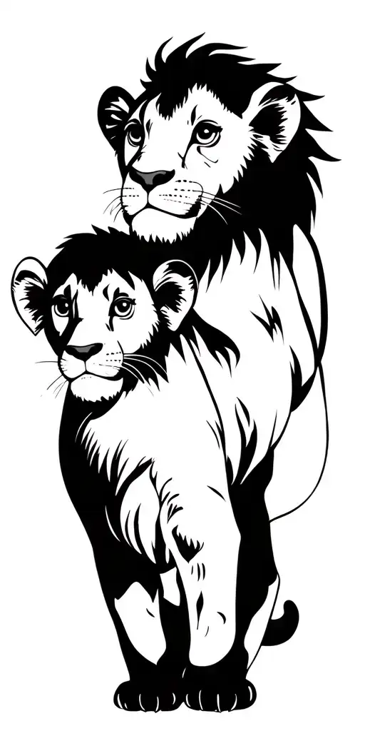 Simba Baby And Adult With A Location For The First Name