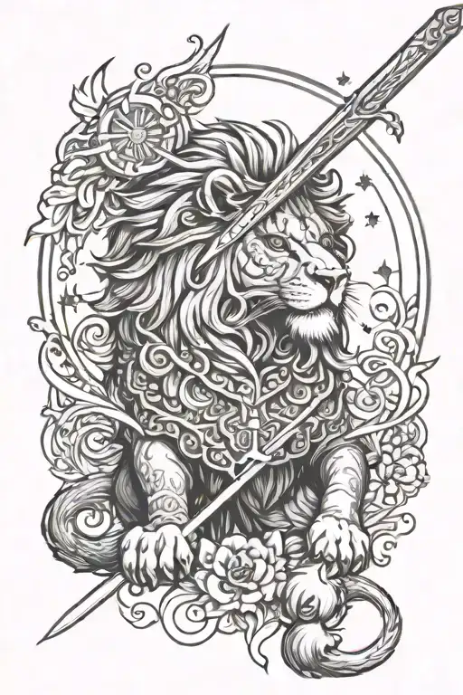 Persian Lion Filipino Sun Aggressive Lion Sword Stars