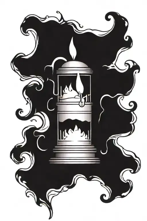 Word Thought Vertical Looking Like A Lit Candle