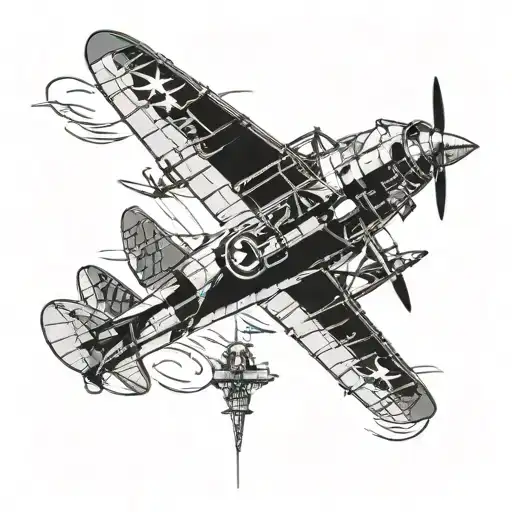 World War 2 Battleship Fighting Airplane With Paratroopers