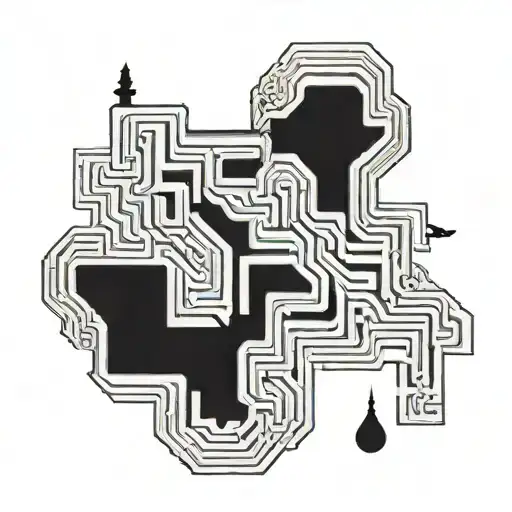 Intricate Maze Design Incorporating Elements Of Overthinking