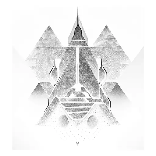 Tron-inspired Travel Scene In Blackwork