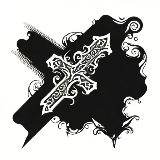 Cross Memorial Tattoo For Father With Xxiv-viii-mmxxiv