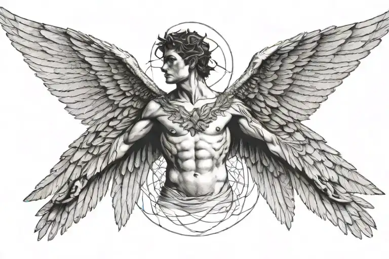 Icarus With His Wings Spread Out