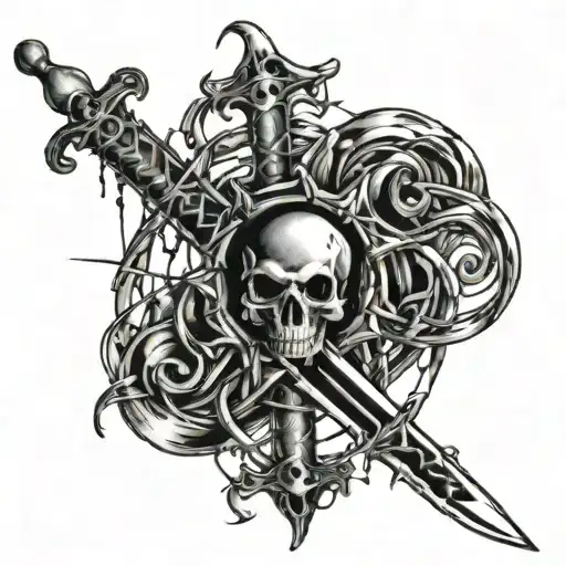 Barb Wire On Sword Going