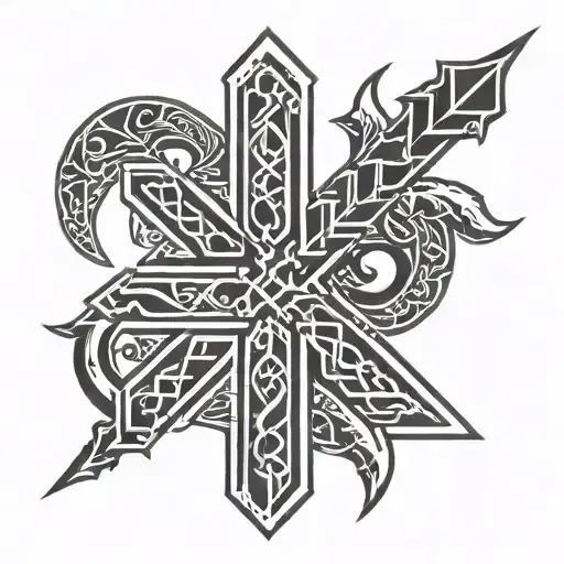 Nordic Rune And Cross