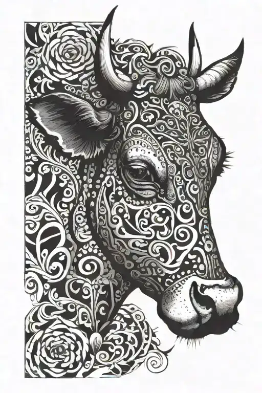 Psicodelic Female Cow Head