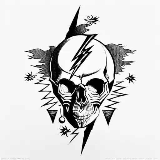Skull And Lightning Bolt