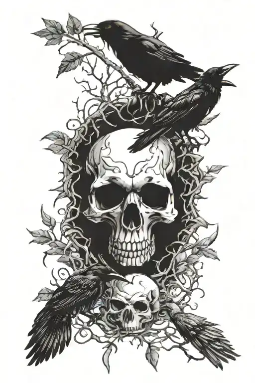 Skull Of Wolves And Crows