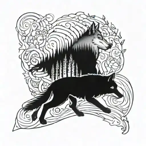 Sideways Wolf Walking