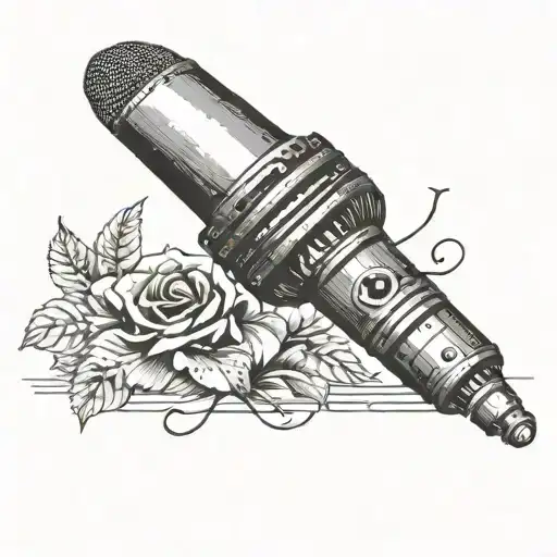 Incorporate A Microphone With A Diamond Tip And Bullet Shell Accents