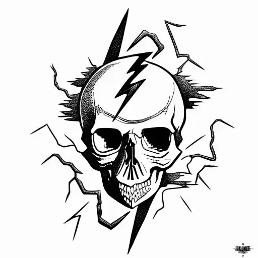 Skull And Lightning Bolt