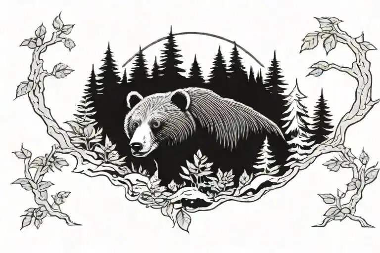 Bear Head Nature Scene