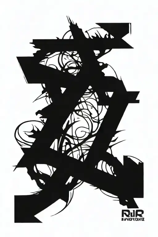 Abstract Dark Lettering Sleeve