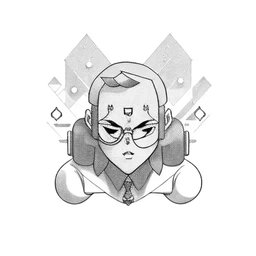 A Retro-inspired Anime Character Dancing To Electronic House Music