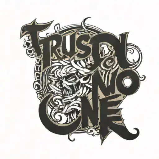 Trust No One Hand Tatto Design Script Font