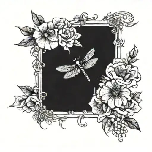 Flower Bouquet With Dragonfly Flying Danety