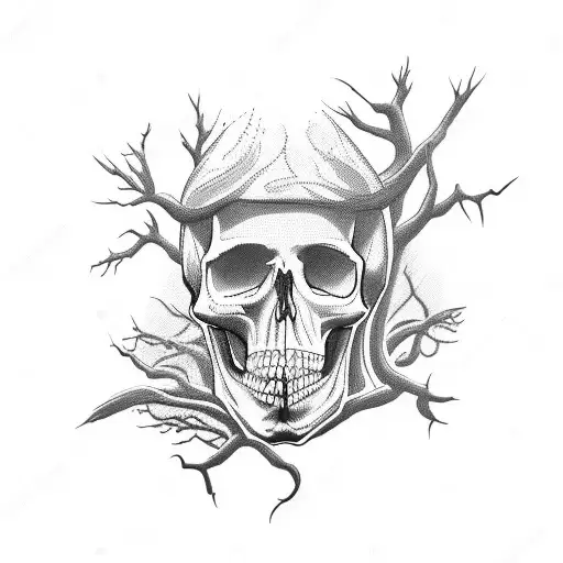 Tree With Skull Coming Out