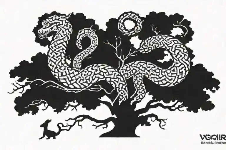 Vegvisir Jormungandr Tree Norse