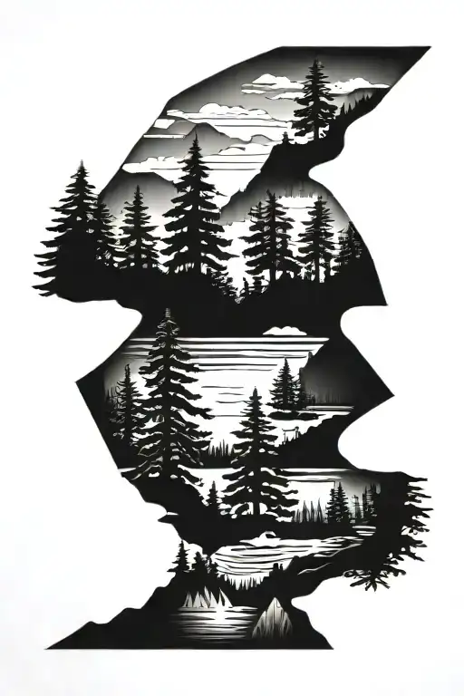 Ocean Trees Mountain Washington State