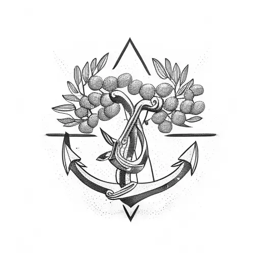 Olive Branches Around Anchor