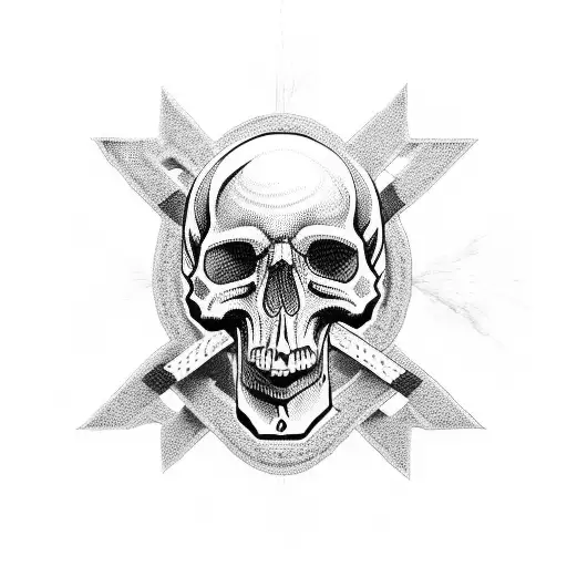 Cross Of Chains With Skull