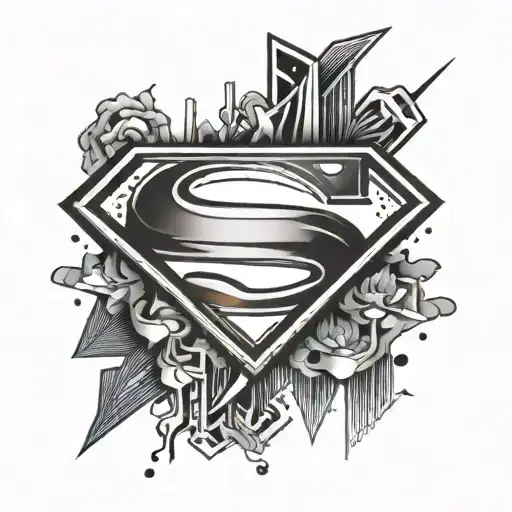 Superman Logo With Collage Background