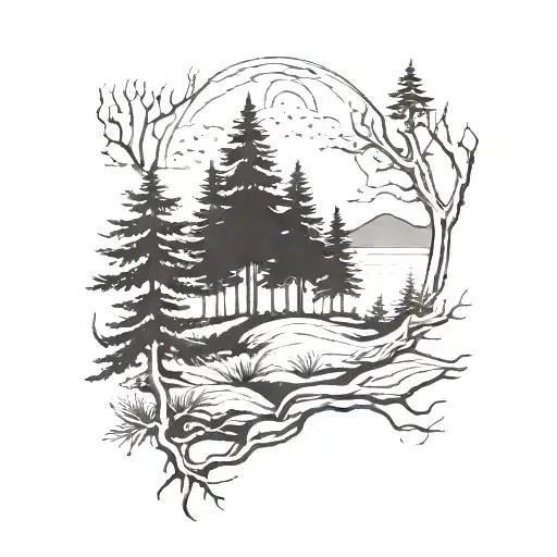 Pine Forest Calf Sleeve Simple