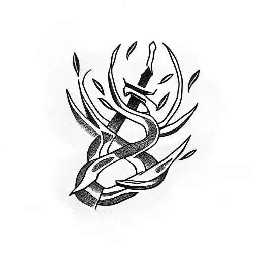 Olive Branches In Anchor Shape