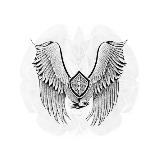 Fish Eagle Wings Spread Centered