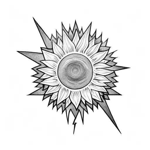 Lightning Bolt With Sunflower