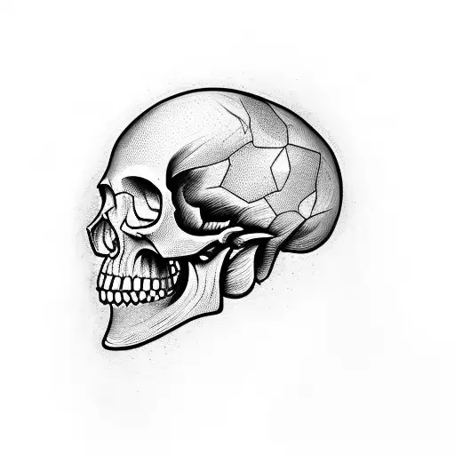 Human Skull With Tribal