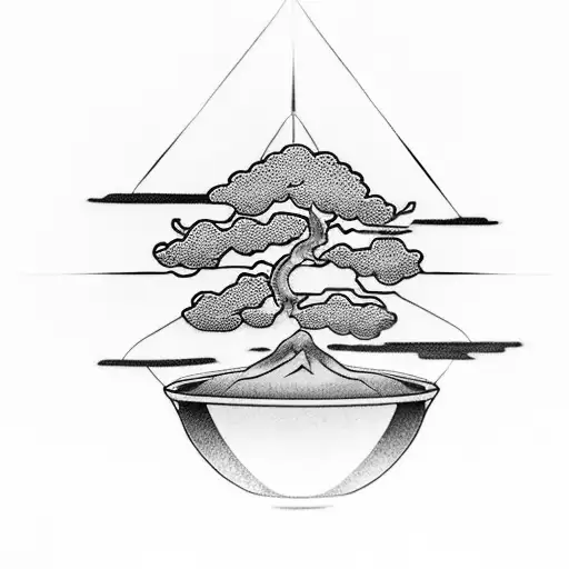 Bonsai Tree With A Compass