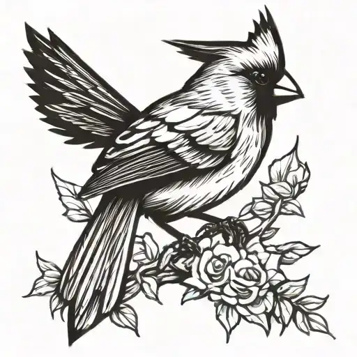 Shoulder Tattoo Of A Cardinal Bird