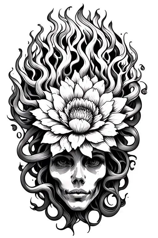 Flower Fire Medusa Head