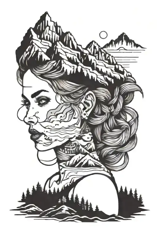 Woman With Mountain