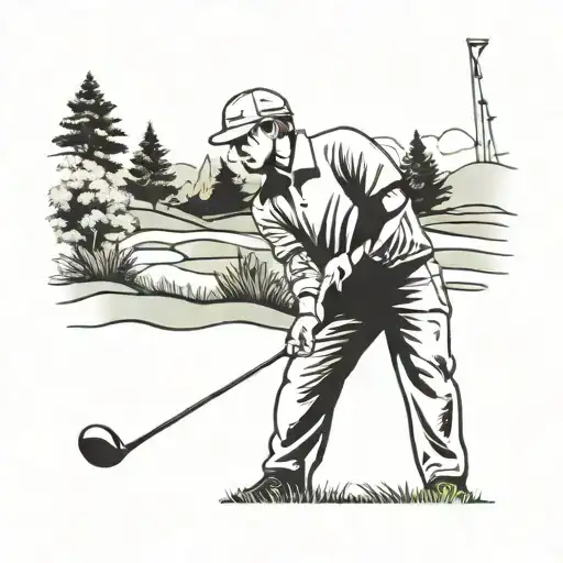 Golfer On Golf Course