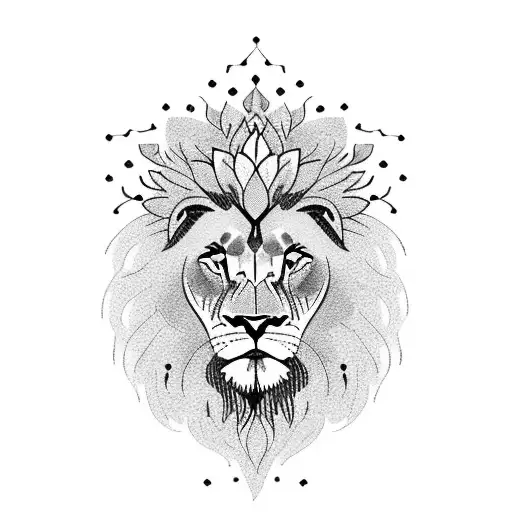 A Majestic Lion Surrounded By Vibrant Flowers