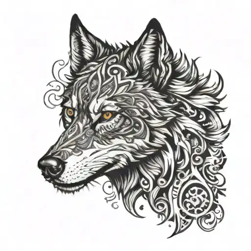 A Regal Wolf Looking Vicious And Menacing