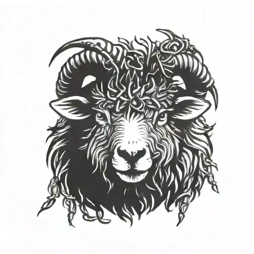 A Black Sheep Wearing A Crown Of Thorns