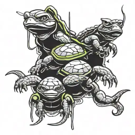 Fishing Lure And Ninja Turtles Font The Letters