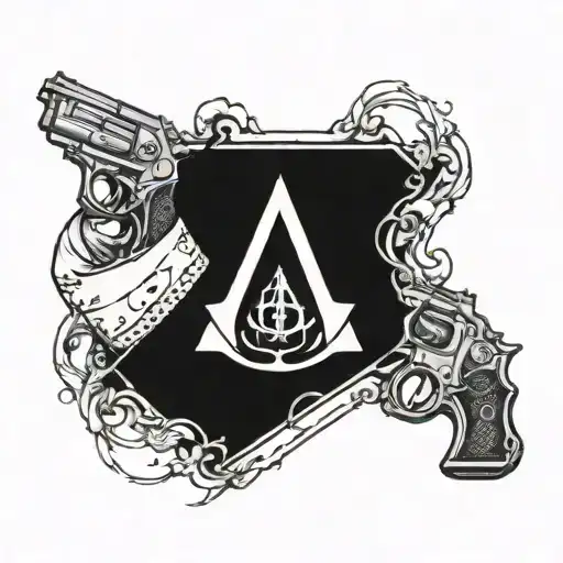 Assassin Creed Symbol As Flint Lock Pistols Crossing Each Other