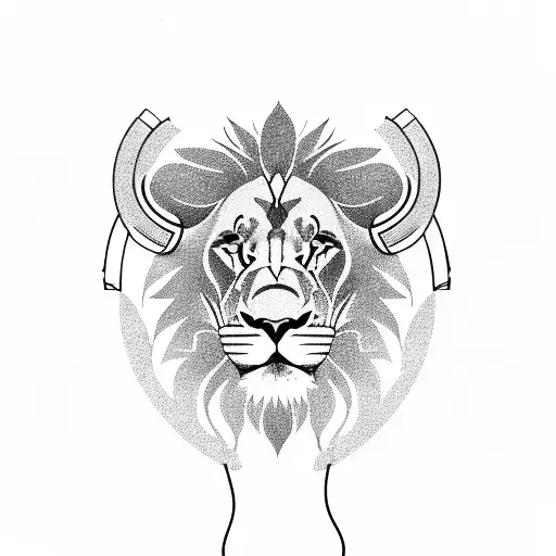 Lion Wearing Headphone