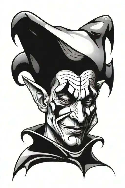 Abstract Face Of Crying Jester