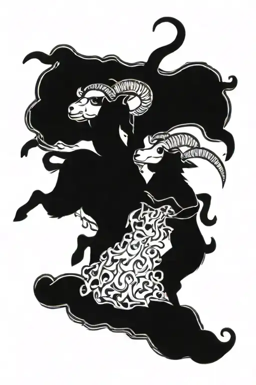 Satanic Goats Dancing Around A Fire