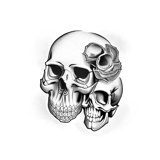 Woman With Skull Face