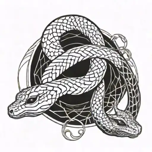 An Ouroboros Snake Wrapping Around The Symbol For Infinity